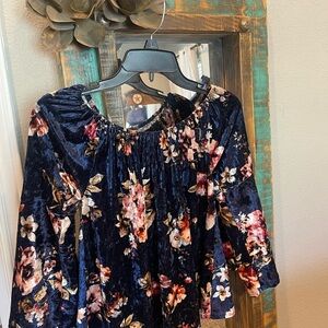 Floral Velvet Blouse